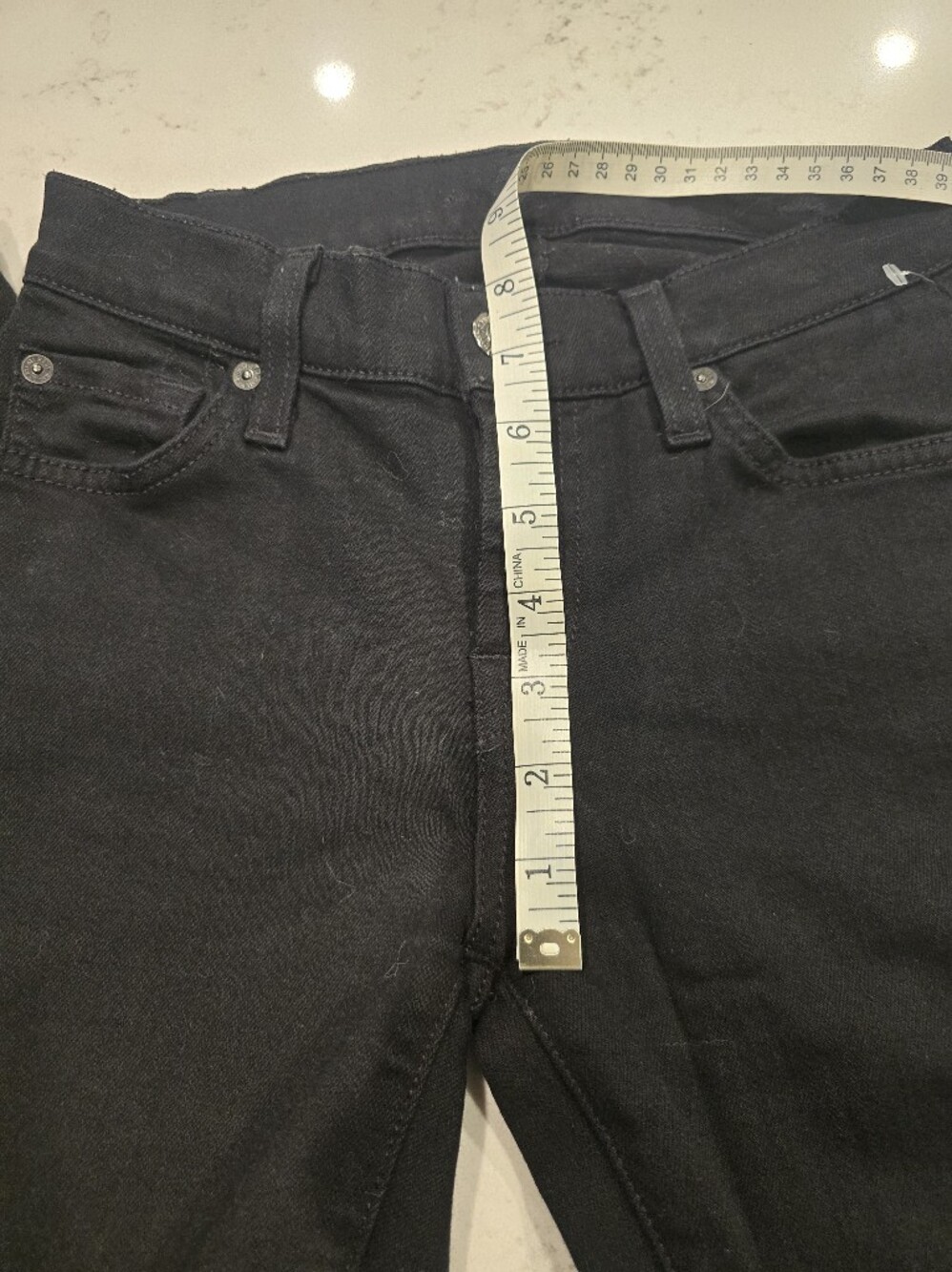 7 For All Mankind The Slim Cigarette Jeans in Black size 24 Extra Small - Picture 7 of 7